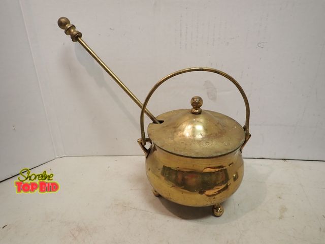 Lot 59-14550 - Mid-Century Heavy Brass Smudge Pot/Cape Cod Fire Lighter