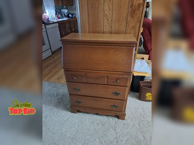 Lot 59-76040 - OFFSITE-Vintage..3 drawers..flip down top..desk.. 40" x 30 x 16 in very good shape