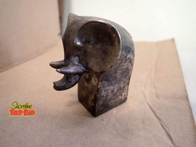 Lot 59-30015 - Dansk Design Japan Vintage Silver Electroplate Zinc Gunner Cyren Elephant Figurine