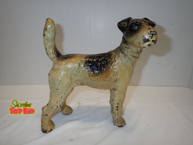 Lot 59-10224 - Antique Hubley Wire Haired Fox Terrier Door Stop, a Classic Piece of Americana 8 1/2" x 7 1/2"