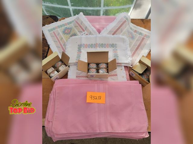 Lot 59-93218 - Gorgeous Table Setting! This not-to-be-missed lot includes a gorgeous set of table mats, napkin ring...