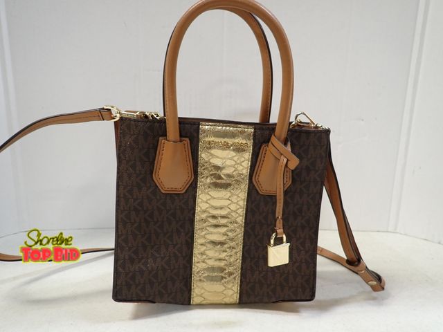 Lot 59-43261 - Michael Kors Signature Shoulder Bag, Gold - Gently Used