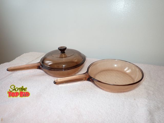 Lot 59-43560 - Corning Visions Amber Glass Cookware, Excellent Condition