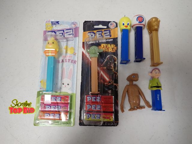 Lot 59-21490 - Collection of Collectible Pez Dispensers and Small E.T. Figurine