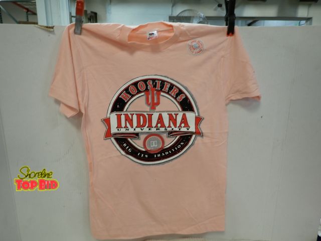 Lot 59-13147 - New Old Stock Vintage 1980s-1990s Indiana University Hoosiers Circular Logo with a Red Trident IU Em...