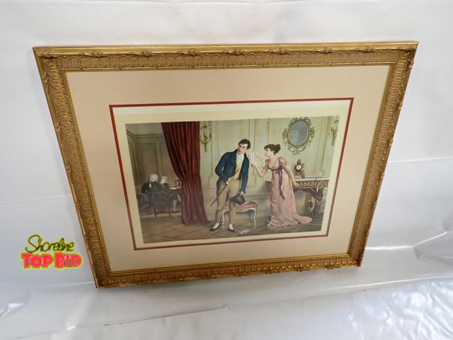 Lot 59-14409 - Gold-Gilded Framed Colored Print - "To Be or Not To Be" Created after an original painting by the Br...