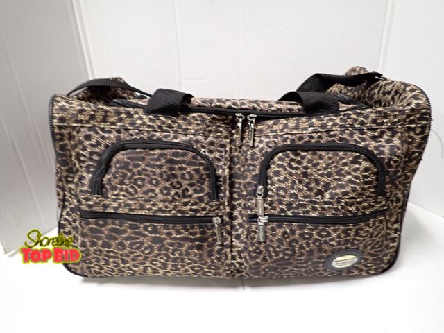 Lot 59-21062 - Rockland 22-inch Rolling Duffle Bag, Brown Leopard Print