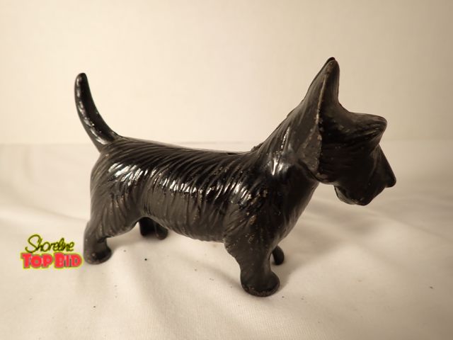 Lot 59-20198 - Antique 1930s Hubley Cast Iron Standing Scotty Dog Still Bank, about 3" tall x 4 1/2" long, Ext. Val...