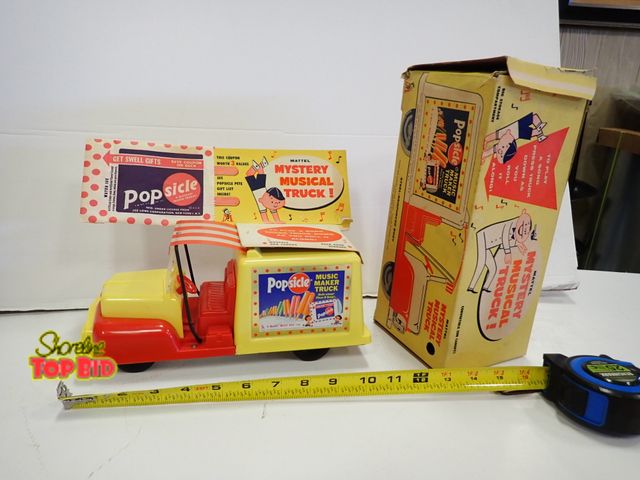 Lot 59-43142 - Vintage Mattel Popsicle Truck in Original Box 1953 Ford Advertising Promo Excellent Condition