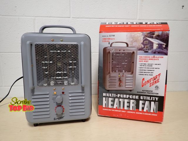 Lot 59-33032 - Comfort Zone Multi-Purpose Heater Fan 1300/1500 Watts 5120 BTUS - Tested, Working - Like New Conditi...