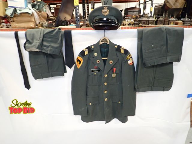 Lot 59-14623 - Military Uniform with Patches, Pins &amp; More