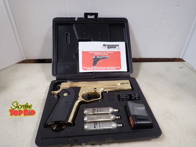 Lot 59-41318 - Crossman AirGun Gold &amp; Black with Case, New