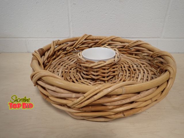 Lot 59-41027 - French Wicker Chip &amp; Dip Set