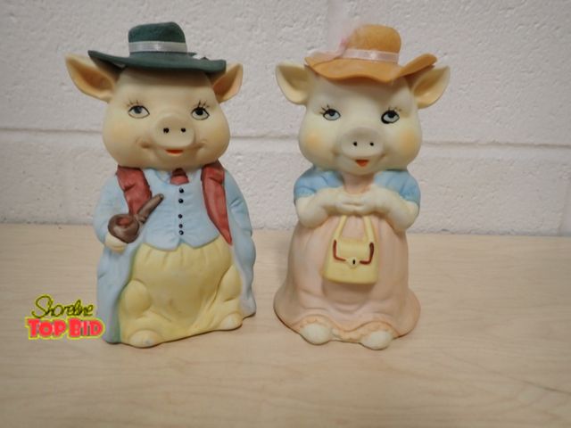 Lot 59-45046 - Pair of Vintage Collectible Pig Hand Bells