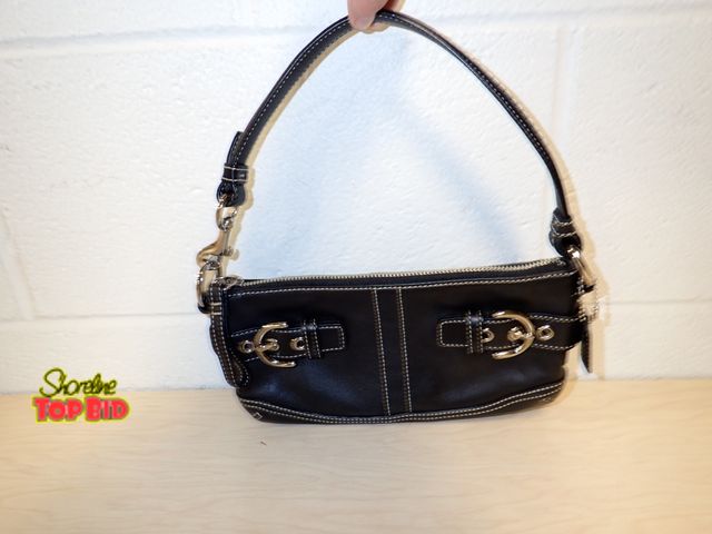 Lot 59-10665 - Authentic Coach Black Leather Shoulder Micro Bag #3551 - Excellent Condition