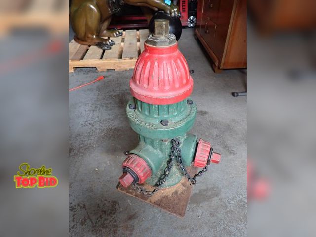 Lot 59-14681 - Matthews Ca. 1900 Fire Hydrant, Welded on Iron Plate 25" tall