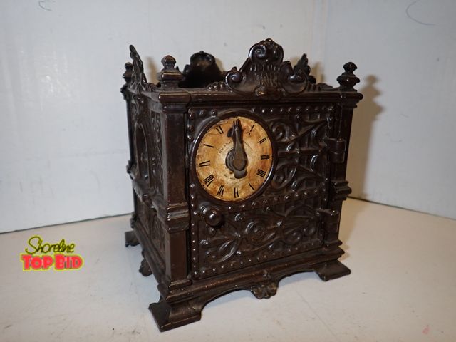 Lot 59-14106 - Antique Cast Iron Still Bank, Fidelity Trust Vault 1890 by The J. Barton Smith Co. detailed piece of...