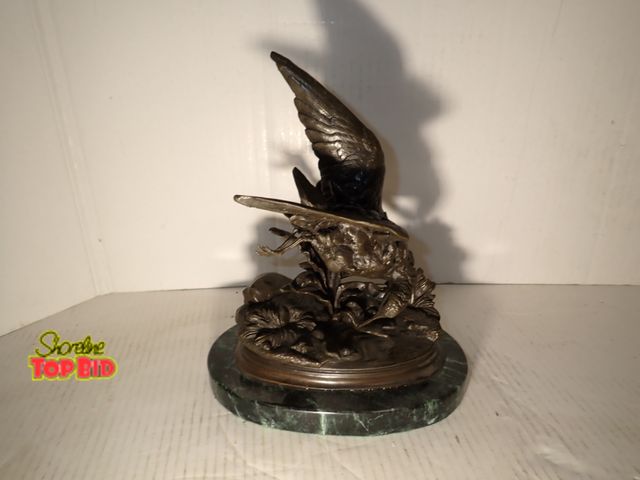 Lot 59-10127 - Signed, 5 of 100 Bronze Sculpture titled "Sandpiper Regarding a Worm" by French Artist Jules Moignie...
