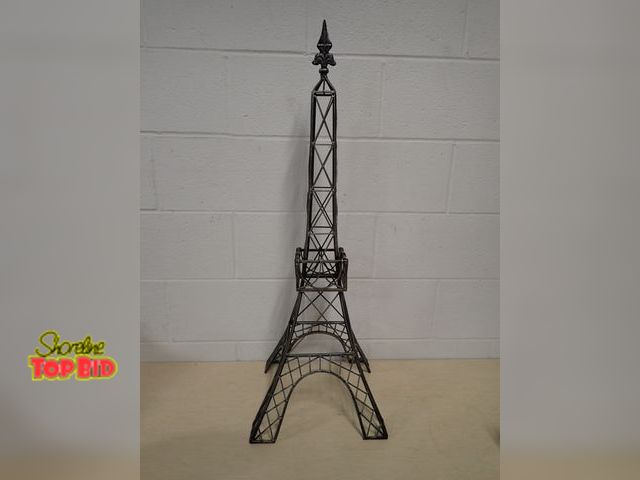 Lot 59-41045 - Metal Eiffel Tower Replica Decorative Sculpture Art, Paris France 36" tall