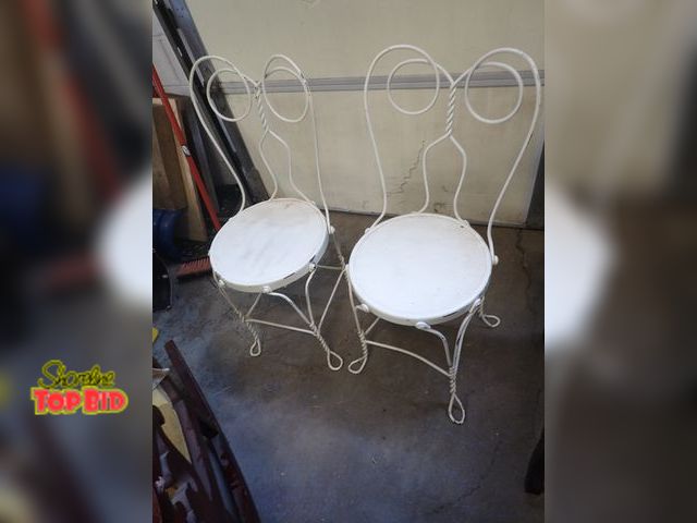 Lot 59-10092 - Two 1960s Wrought Iron Parlor Ice Cream Chairs