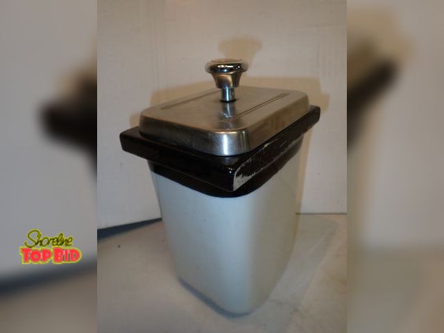 Lot 59-14535 - 1950s Mid-Century Soda Fountain Porcelain Topping Canister