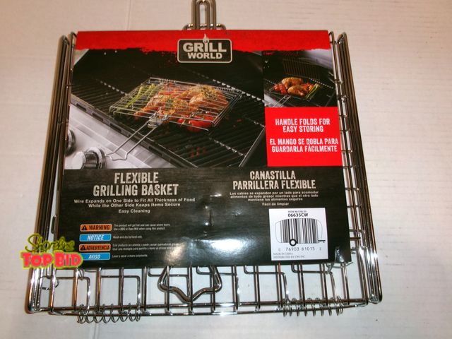 Lot 59-74568 - New New Grill World Flexible Grilling Basket - Measures 11"X11".