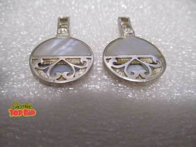 Lot 59-80020 - sterling mother of pearl Earrings Other sterling silver mother of pearl Amethyst earrings