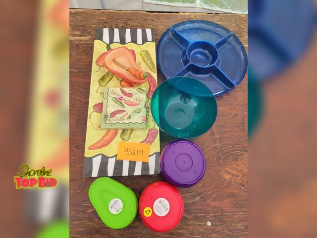 Lot 59-93219 - Party Platter Lot! This colorful lot includes not only a themed set of tray, dip dish, and napkins (...