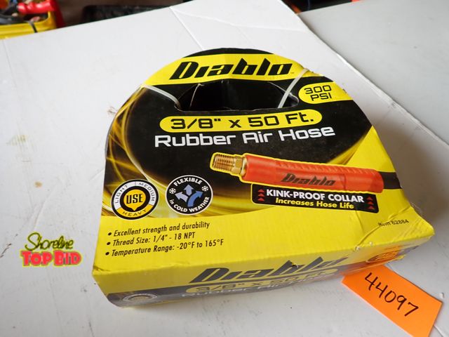 Lot 59-44097 - 3/8" x 50-foot Rubber Air Hose, Unused