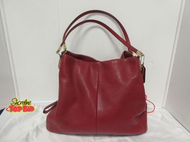 Lot 59-10425 - Authentic Coach Purse - Soft Red, Double Pouches, Center Zippered Compartment, Making it safe and se...