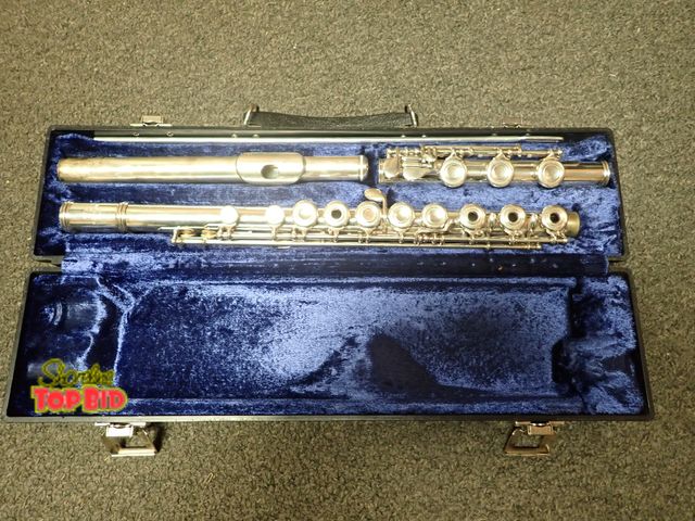 Lot 59-41452 - Sterling Silver Vintage Emerson ELD Open Hole Flute with B Foot, Made in USA, 451.70 grams Total Wei...