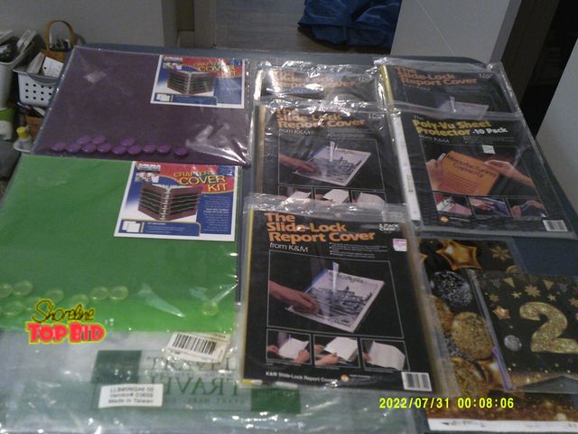 Lot 59-86039 - Two unopened crafters cover kits, 5 unopened slide-lock (3 count) report covers, plus