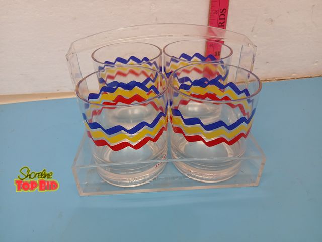 Lot 59-71004 - Vintage Liz Claiborne Acrylic Tumblers Set of 4 Retro Plastic Cups