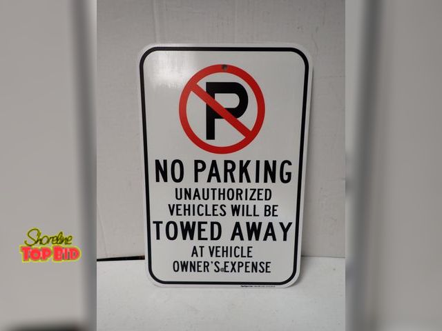 Lot 59-21557 - No Parking Metal Sign, Great for Man Cave or Garage 18" x 12"