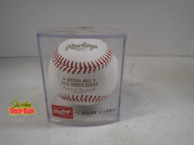 Lot 59-43459 - Rawlings Official 2016 World Series MLB Baseball in Display Case - Cubs