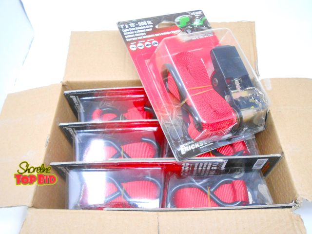 Lot 59-74518 - Master Case of 6 - 1" X 15" - 500lb Rachet Straps