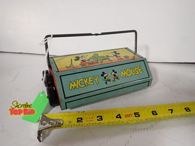 Lot 59-43248 - Vintage Tin Walt Disney Mickey Mouse Sweeper Missing Handle, Great Condition Otherwise, Rare
