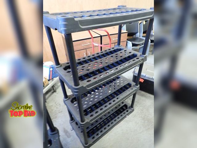 Lot 59-20098 - 4-Tier Plastic Storage Shelving Unit