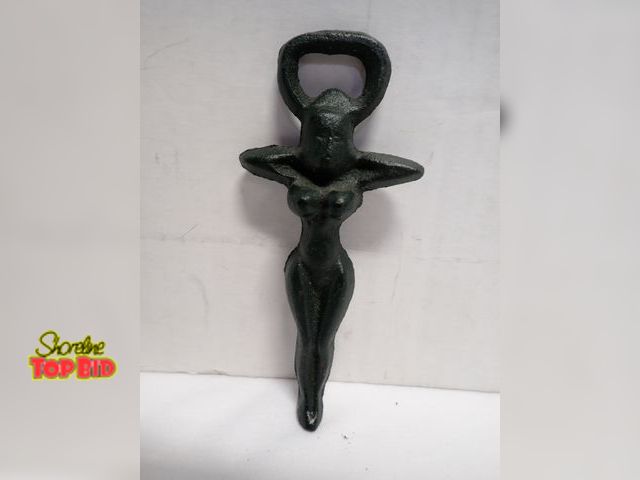 Lot 59-14078 - Rustic Cast Iron Nude Woman Bottle Opener 6" long