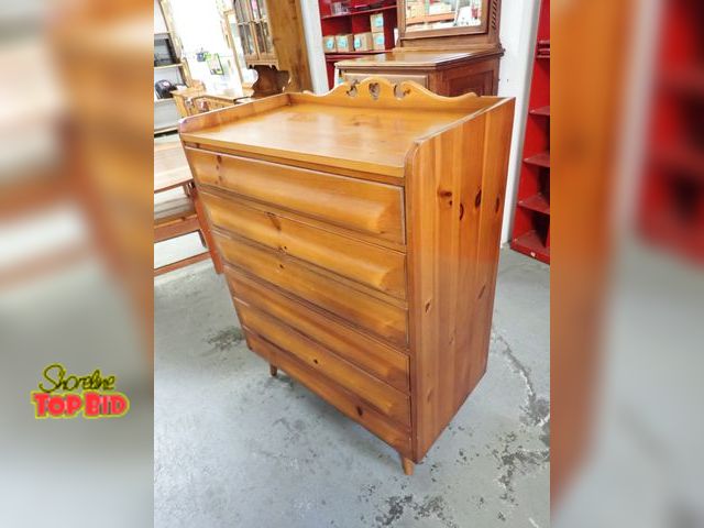Lot 59-24067 - Hand Burnished 6-Drawer Pine Dresser Chest by Franklin Shockey Co Lexington N.C. Mid-Century. Drawer...