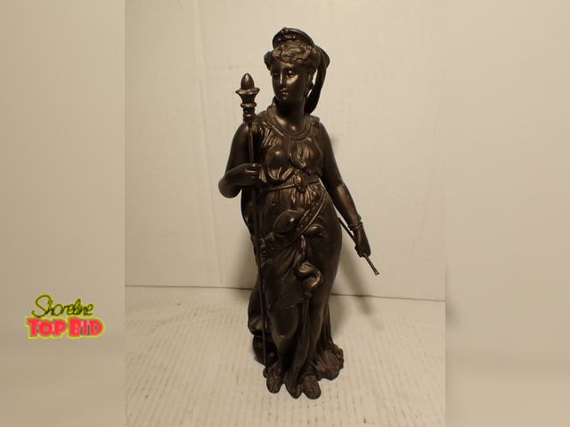 Lot 59-10153 - Late 19th Century Figurine "Athena" Spelter ( a zinc alloy) with a dark brown colored patina 11 1/2"...