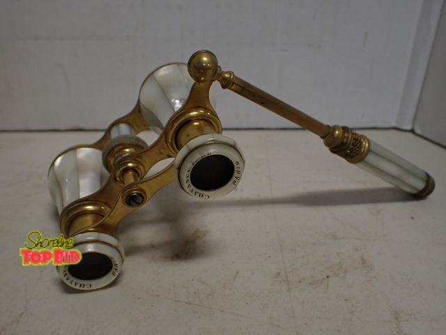 Lot 59-14272 - Authentic French Antique Chavance &amp; Co. Mother-of-Pearl and Gilt Brass Opera Glasses, dating aro...