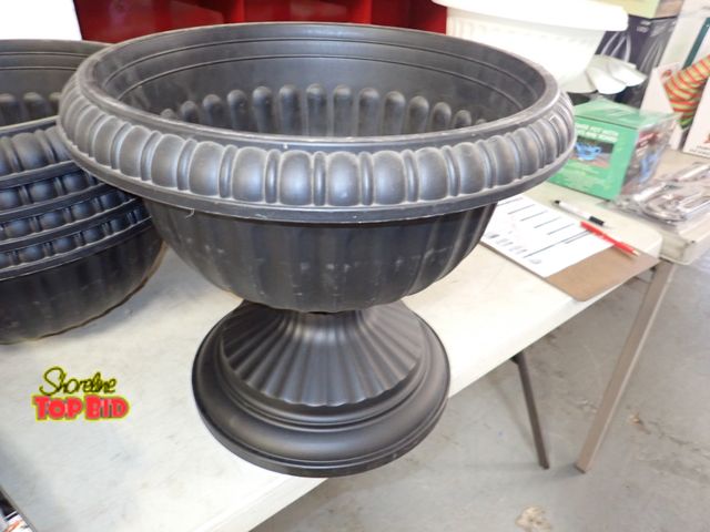 Lot 59-21132 - 7 Flower Containers 18" dia with Stand. Benefits YMCA Camp Pendalouan