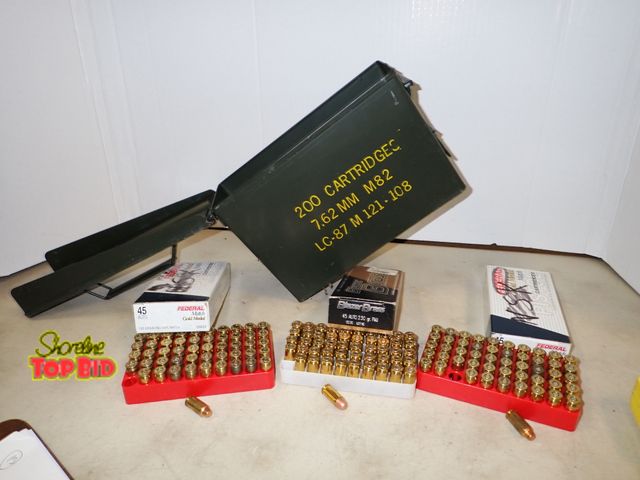 Lot 59-41162 - 3 Boxes 45 Auto Bullets, 150 Total with Ammo Case