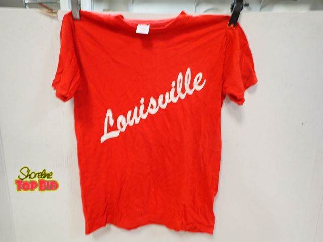 Lot 59-13146 - New Old Stock Vintage 1980s-1990s Vibrant Red T-Shirt features a Classic White Collegiate Script Spe...