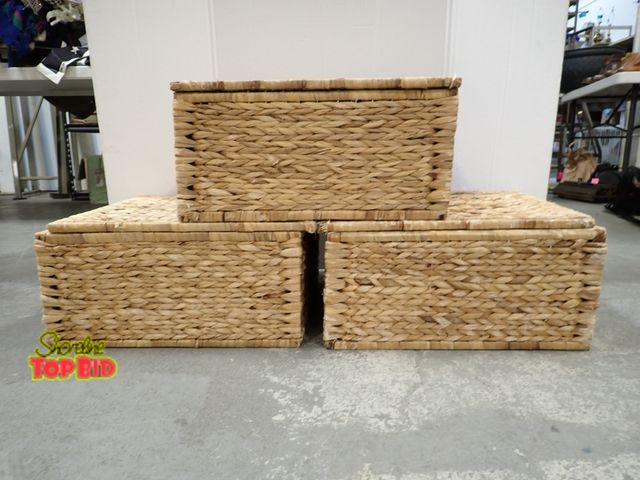 Lot 59-43438 - 3 Large Wicker Storage Baskets
