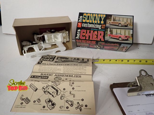 Lot 59-43322 - AMT Model Kit Sonny &amp; Cher Iconic 1966 Ford Mustang Convertible by George Barris with Original B...