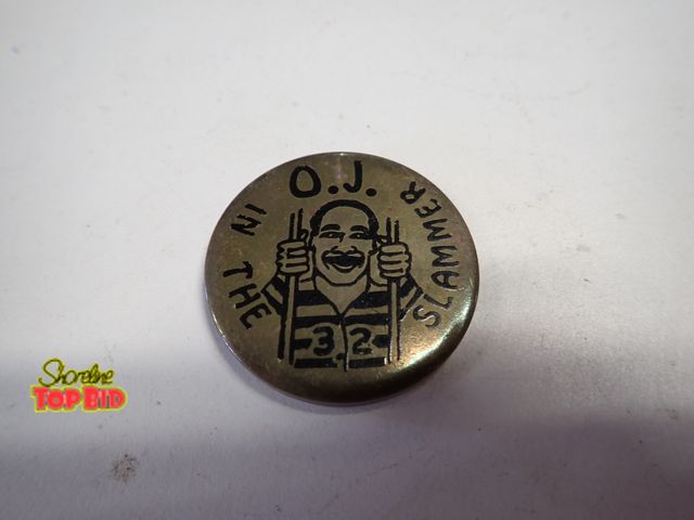 Lot 59-21437 - Brass "O.J. in the Slammer" #32 Pog Slammer Coin