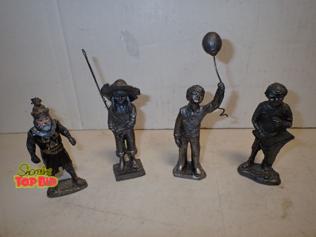 Lot 59-14598 - 4 Fine Pewter Sculptures 4 1/2" to 6 1/2" tall each