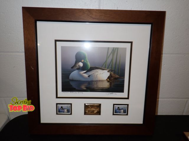 Lot 59-50043 - 2013-14 Federal Duck Stamps Painting of a Common Golden Eye by Robert Steiner has certificate of aut...